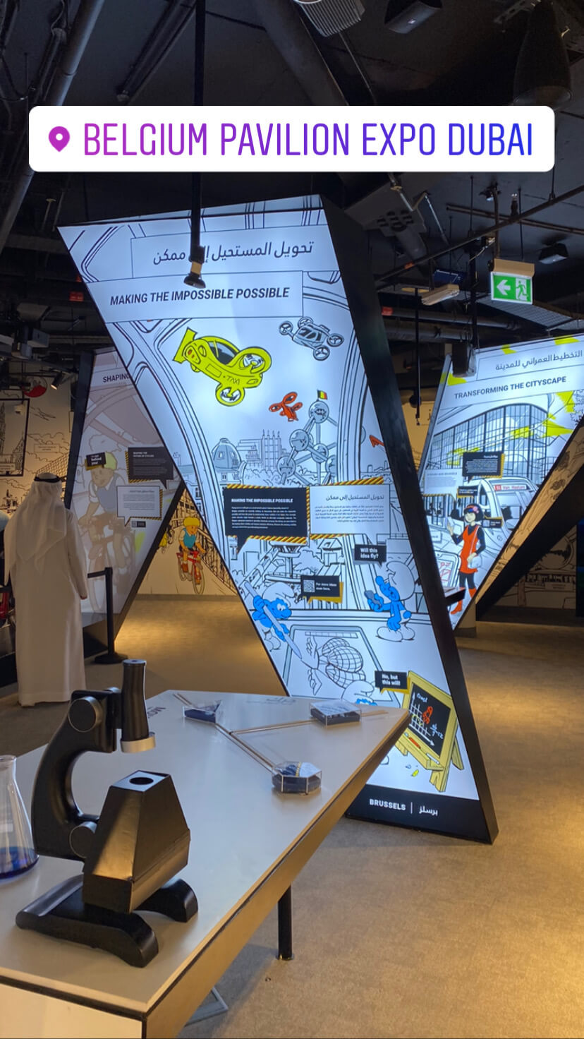 Screens setting into shipping containers told the story of exporting
