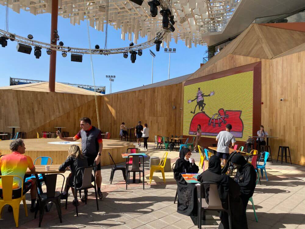 The outdoor arena at the Australian Pavilion