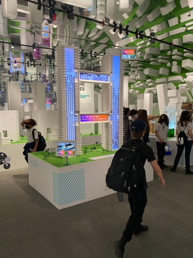 Attachment options… Reflective surfaces used to show all facades of the City Display