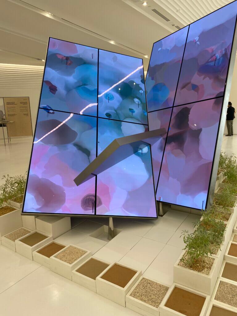 The counterlevered LED screens up close