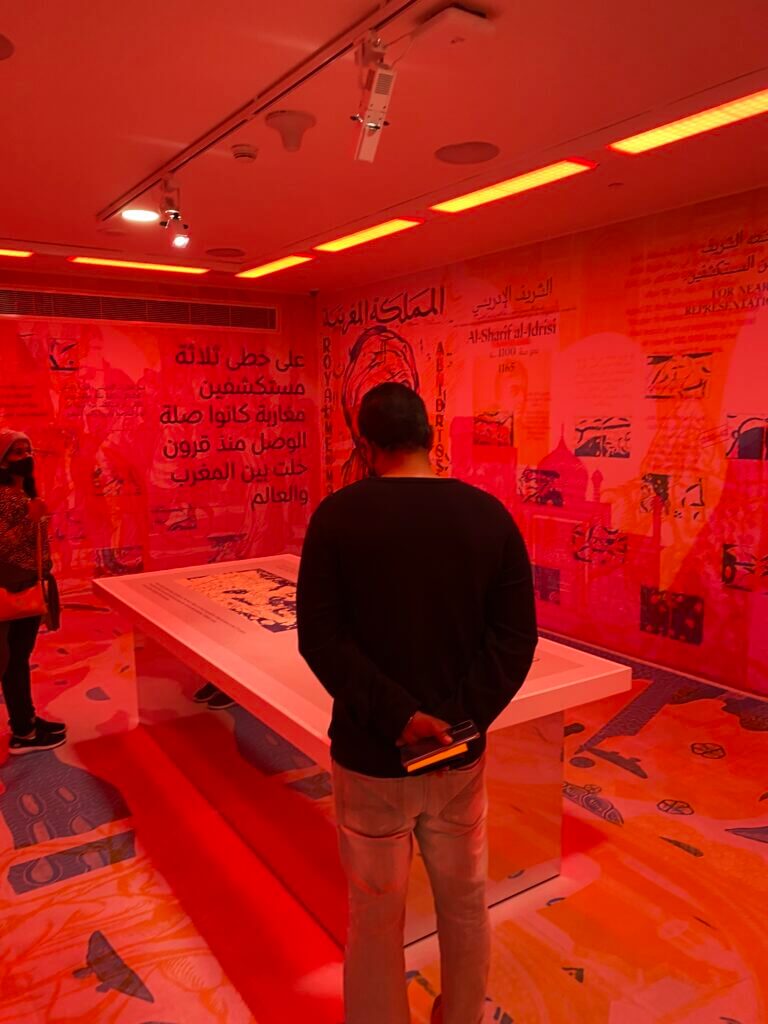 The use of coloured LED light to set the mood with graphics on the floor and ceiling
